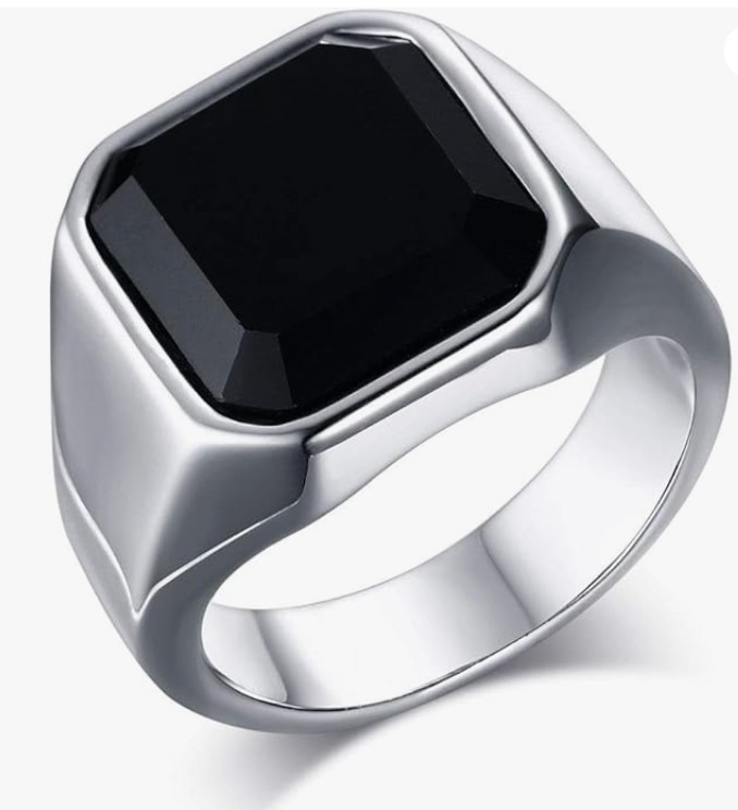 Mens Black Onyx Ring